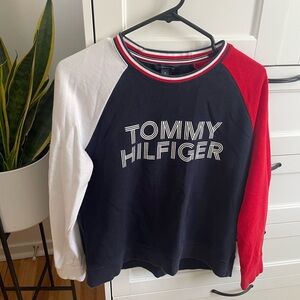 Tommy Hilfiger women’s Navy, Red, and White Sweatshirt